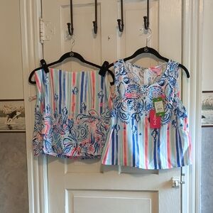Lilly Pulitzer Vibrant Striped and Paisley Tops